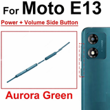 External Side Button Out Keys Power Volume Buttons For Moto E13 Aurora Green