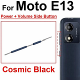 External Side Button Out Keys Power Volume Buttons For Moto E13 Black