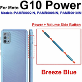 External Side Button Out Keys Power Volume Buttons For Moto G10 Power Breeze Blue