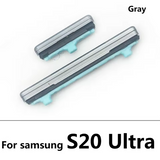 External Side Button Out Keys Power Volume Buttons For Samsung S20 Ultra 5G Silver Gray