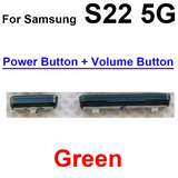External Side Button Out Keys Power Volume Buttons For Samsung S22 5G Green