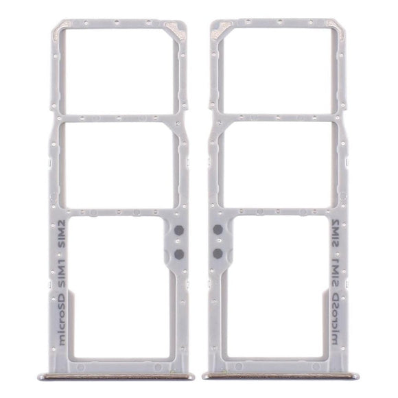 SIM Card Holder Tray For Samsung A51 : Silver / White