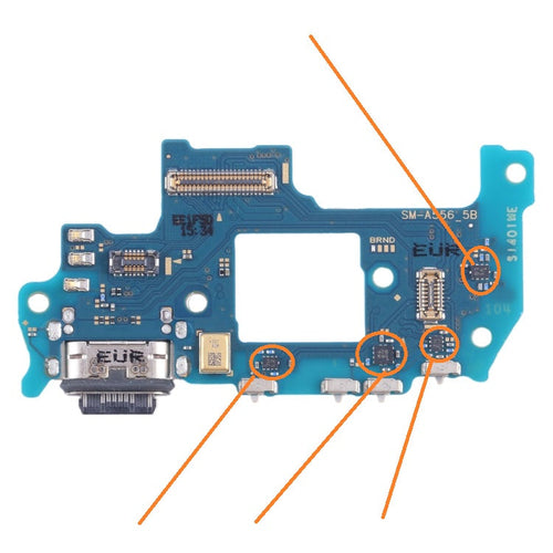 Charging Port PCB Board Flex For Samsung A55 5G (Fast Charging Network ICs)