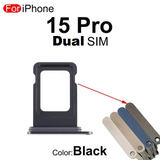 Dual Sim Tray Card Holder For iPhone 15 Pro : Black