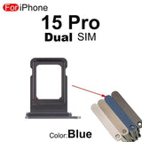 Dual Sim Tray Card Holder For iPhone 15 Pro : Blue