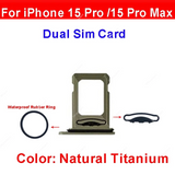 Dual Sim Tray Card Holder For iPhone 15 Pro : Titanium