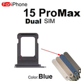 Dual Sim Tray Card Holder For iPhone 15 Pro Max : Blue