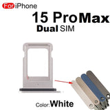 Dual Sim Tray Card Holder For iPhone 15 Pro Max : White