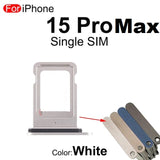 Single Sim Tray Card Holder For iPhone 15 Pro Max : White