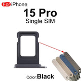 Single Sim Tray Card Holder For iPhone 15 Pro : Black