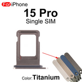 Single Sim Tray Card Holder For iPhone 15 Pro : Titanium