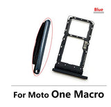 SIM Card Holder Tray For Moto One Macro : Blue
