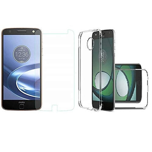 TPU Case and Tempered Glass Combo For Moto Z