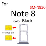 Dual SIM Card Holder Tray For Samsung Galaxy Note 8 : Black