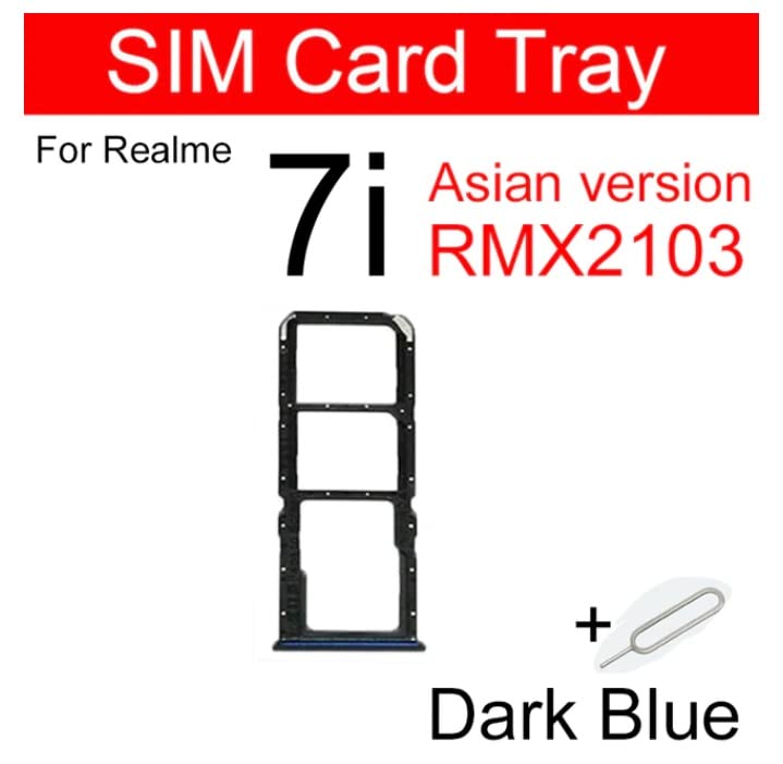 SIM Card Holder Tray For Realme 7i (RMX2103) : Blue – Shockware.in
