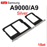 SIM Card Holder Tray For Samsung A9 2016 / SM-A900 : White / Silver
