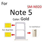 Dual SIM Card Holder Tray For Samsung Galaxy Note 5 : Gold Platinum