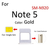 Single SIM Card Holder Tray For Samsung Galaxy Note 5 : Gold
