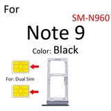 Dual SIM Card Holder Tray For Samsung Note 9 : Black
