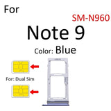 Dual SIM Card Holder Tray For Samsung Note 9 : Blue