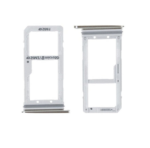 Dual SIM Card Holder Tray For Samsung Galaxy S7 : Silver