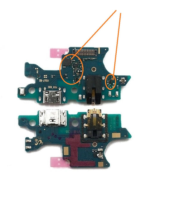 Charging Port PCB CC Board For Samsung Galaxy A7 2018 / A750 / ICs Support Fast Charging)