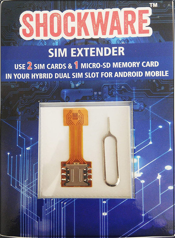 Hybrid SIM Slot Adapter to Run 2 SIM and Micro SD Card All at A Time Nano to Nano Sim Slot (Includes Sim Ejector Pin)