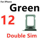 Dual SIM Card Holder Tray For Apple iPhone 12 : Green