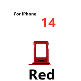 Dual SIM Card Holder Tray For Apple iPhone 14 : Red