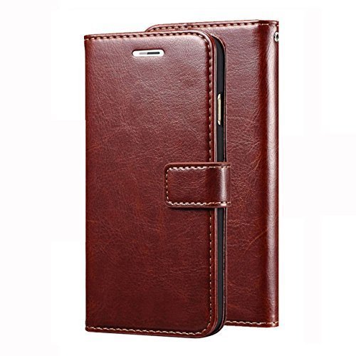 Leather Magnetic Flip Cover For Apple iPhone 7 Plus/iPhone 8 Plus (Brown)
