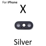 Back Rear Camera Lens With Frame For Apple iPhone X : Silver