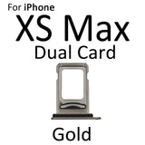 Dual SIM Card Holder Tray For Apple iPhone XS Max : Gold