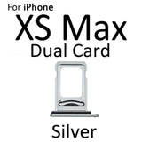 Dual SIM Card Holder Tray For Apple iPhone XS Max : Silver