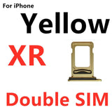 Dual SIM Card Holder Tray For Apple iPhone XR : Yellow